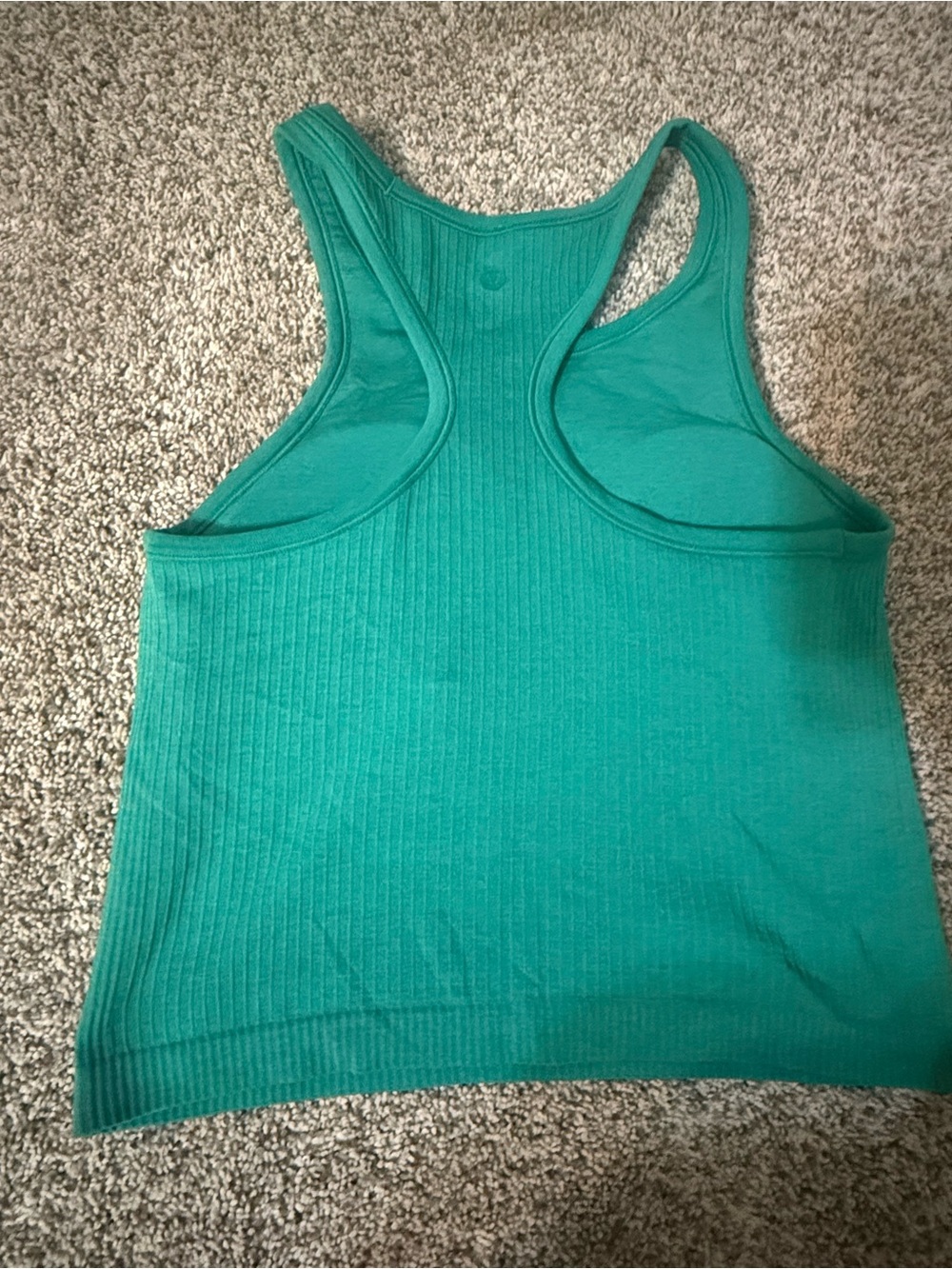 Lululemon Green Ribbed Racerback Tank Top - Picture 2 of 3